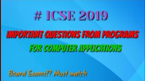ICSE 2019-Important programs for Computer Applications||Master mind