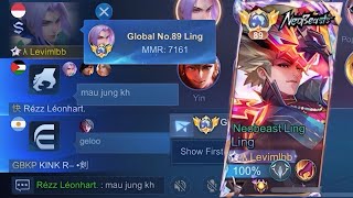 GLOBAL LING NEOBEAST FASTHAND GAMEPLAY SOLO RANK IN IMMORTAL RANK VS FULL CC ENEMY (INTENSE MATCH)!!