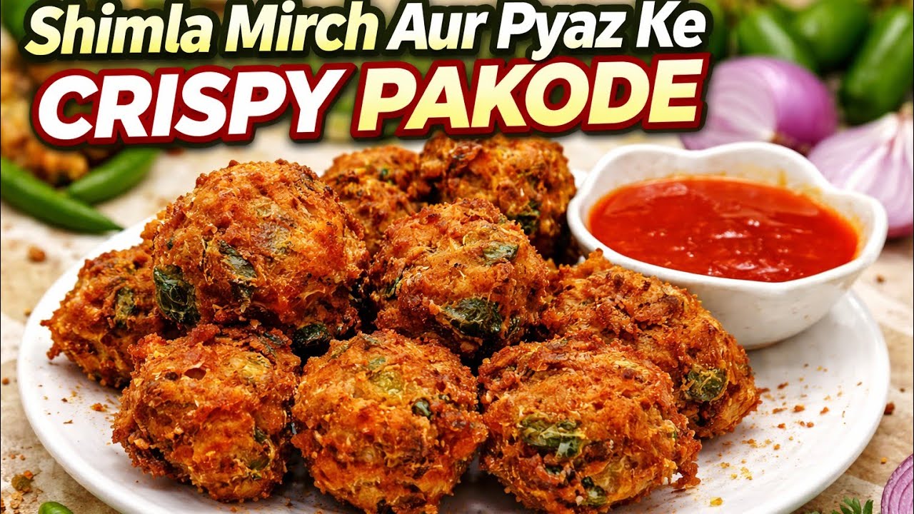 प्याज और शिमला मिर्च का क्रिस्पी पकोड़ा एकदम आसान तरीका से बनाए l Onion and Simla mirch testy pakoda 