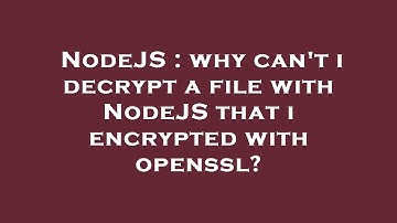 NodeJS : why can