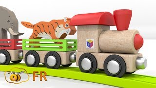 Les animaux pour les petits. Jouets pour bébés : train zoo. Dessin animé en français