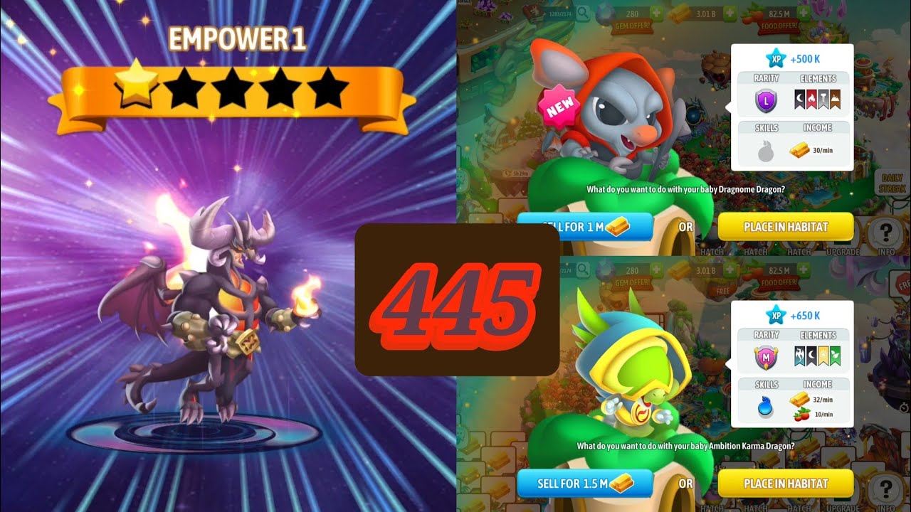 Dragon city Season10: The Baron Doom Mark Gameplay Part445 power 1 Star High Anarchaos Evader Dragon