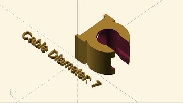 OpenSCAD animation demo - Parametric Cable Clip