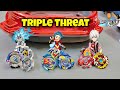 100% fun #beyblades fight l Triple theat l pocket toon