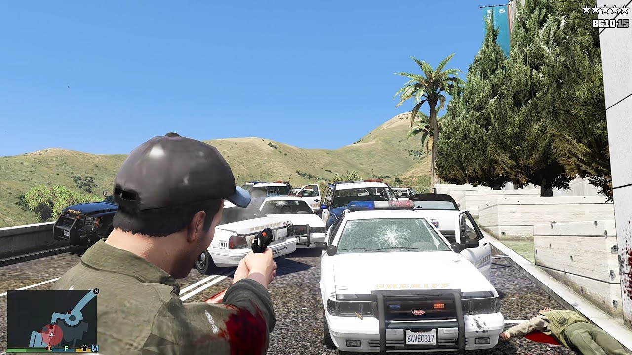 GTA 5 - KO RTZ Marines & Swat Shootout + Five Star Chase Escape - YouTube