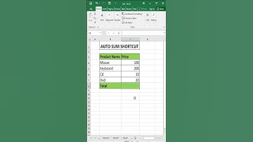 SUM FUNCTION SHORTCUT | AUTOSUM SHORTCUT KEY | DIGITAL BHANDAR