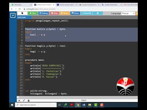 Pengulangan Repeat Until Pascal - YouTube
