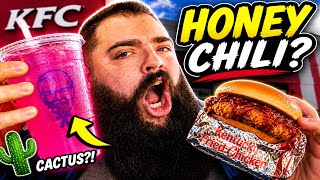 KFC’s NEW Honey Chili Chicken… and a CACTUS Drink?! 🌵