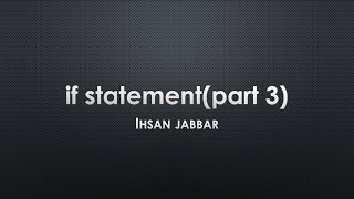 if statement (part 3)