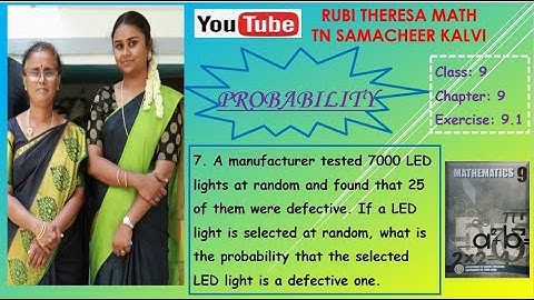 TN Samacheer Kalvi _  9th Maths _  Probability _  Exercise 9.1 _ Sum 7