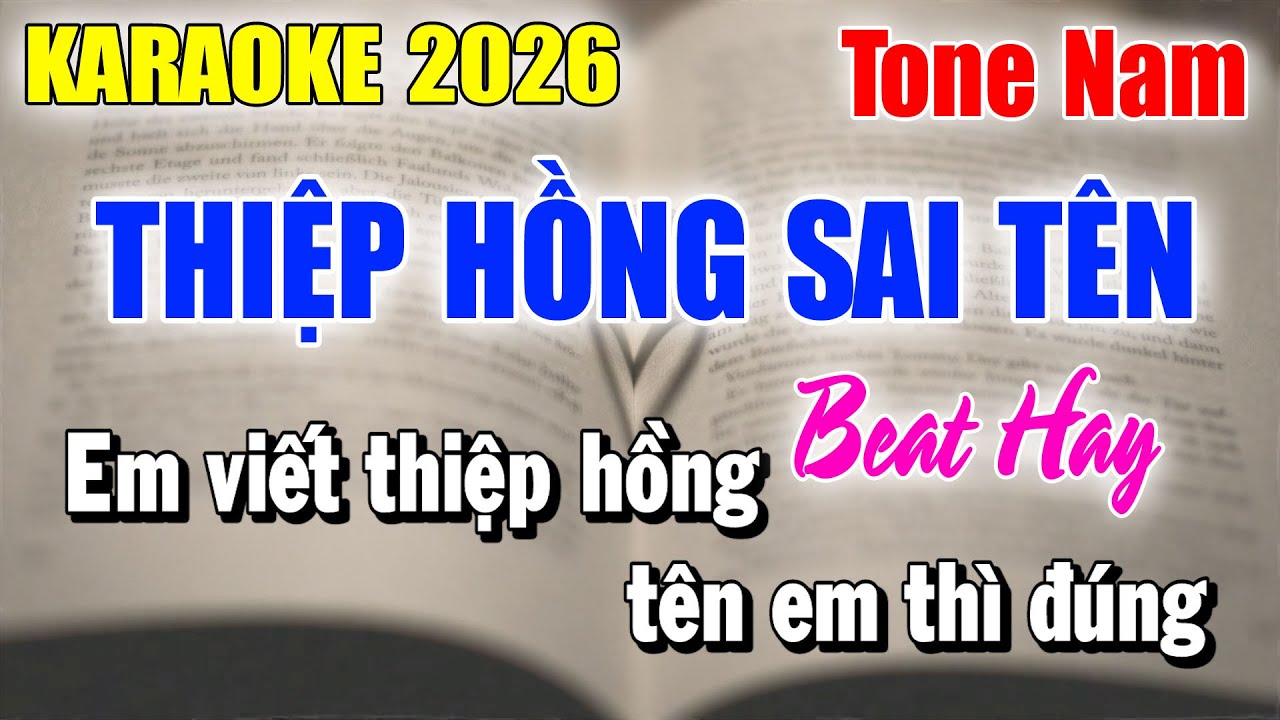 Karaoke Thiệp Hồng Sai Tên Tone Nam ( Beat Mới Dễ Hát ) Karaoke Thanh Duy