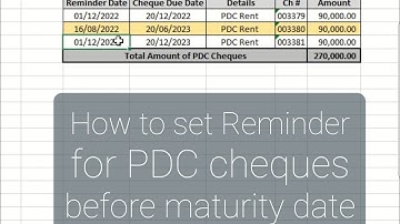 How to set reminder for PDC cheques