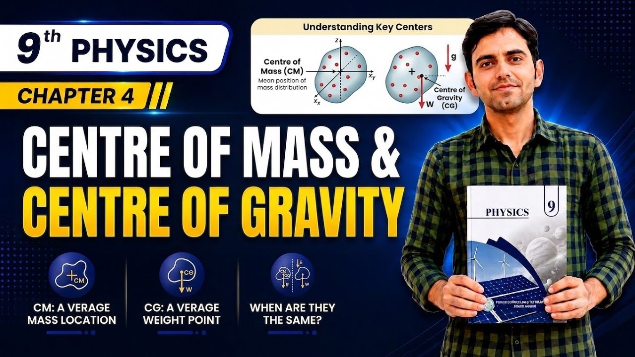 Center of gravity and center mass Class 9 Physics new book PCTB | Unit ...