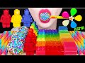 ASMR RAINBOW LEGO BLOCK JELLY, LEGO MAN CHOCOLATE, GUMMY 무지개 레고 블록 젤리, 레고 초콜릿 먹방 EATING SOUNDS