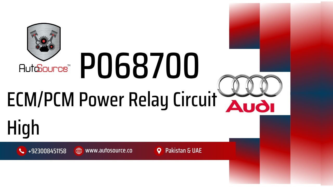 How to fix Audi ECM PCM Power Relay Circuit High P068700 - YouTube