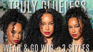 NEW 'M' CAP WEAR & GO GLUELESS Curly Wig for BEGINNERS + 3 STYLES | PRECUT & PREPLUCKED|CURLYME HAIR