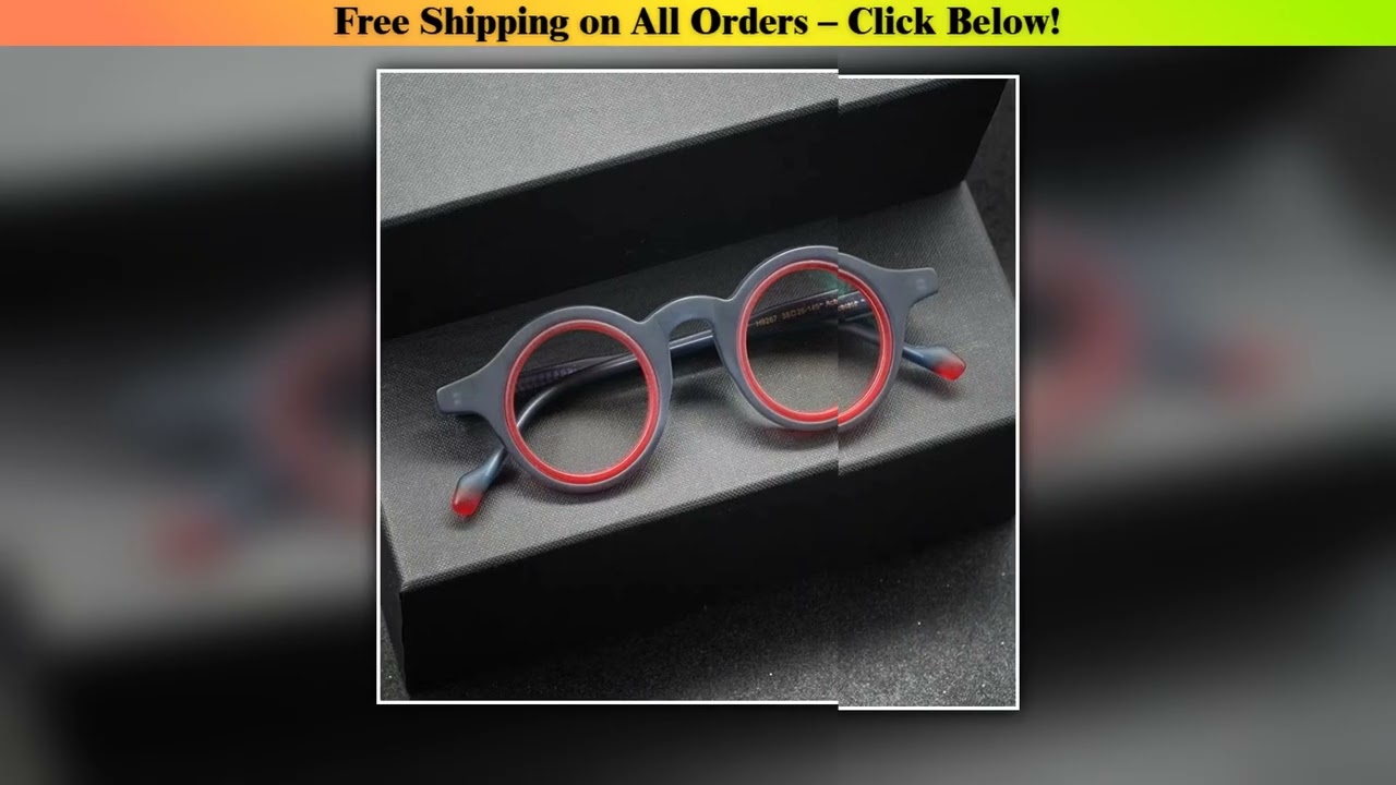 Art Design Colorful Round Acetate Frame Glasses Trendy Retro Eyeglasses Customize Prescription