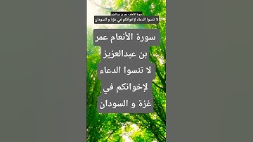 سورة الأنعام عمر بن عبدالعزيز #المصحف #قران_كريم #تيك_توك  #راحة_نفسية #لايك  #حالات #ترند #اكسبلور
