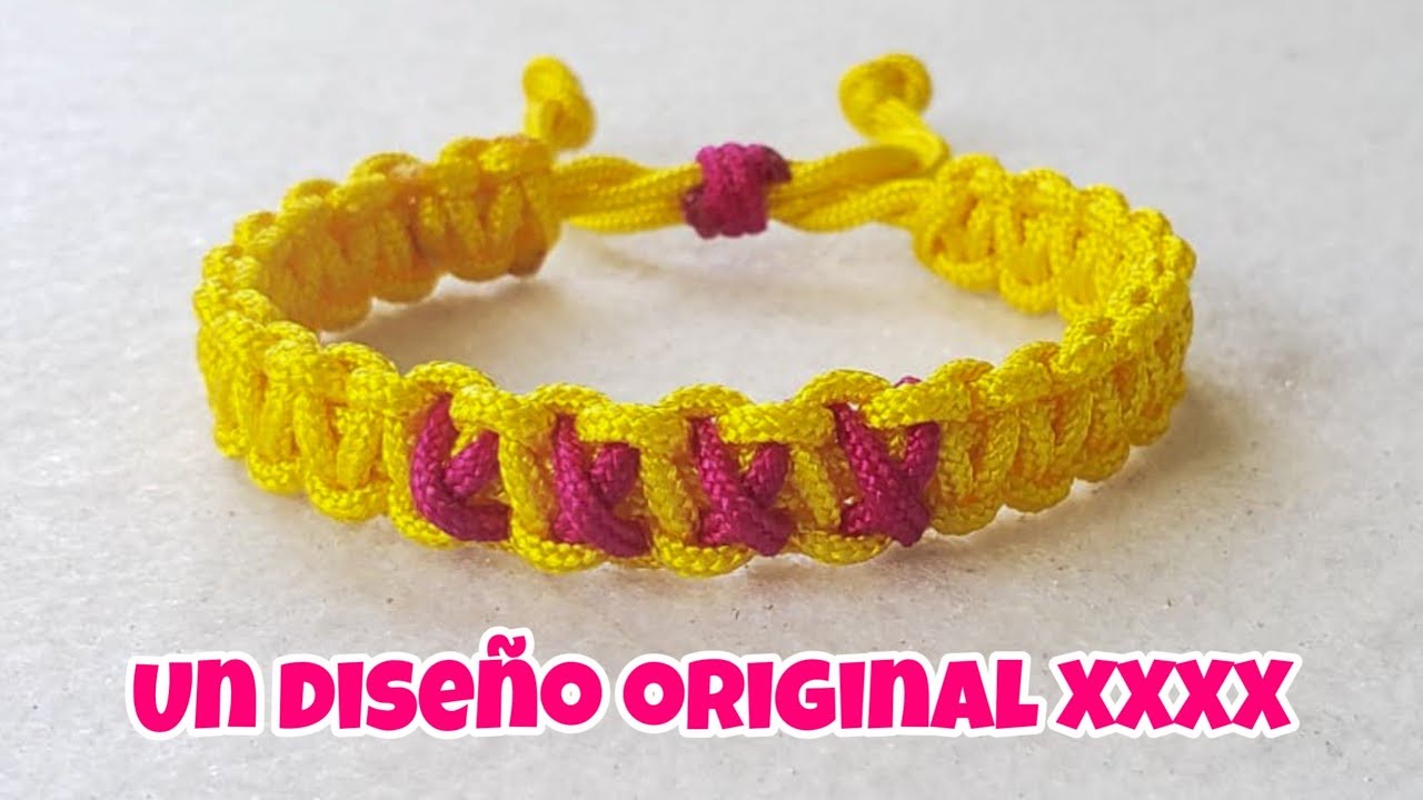 Como hacer esta pulsera de hilo en macramé fácil y rápido