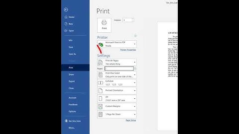 Cách in trang chẵn, trang lẻ
