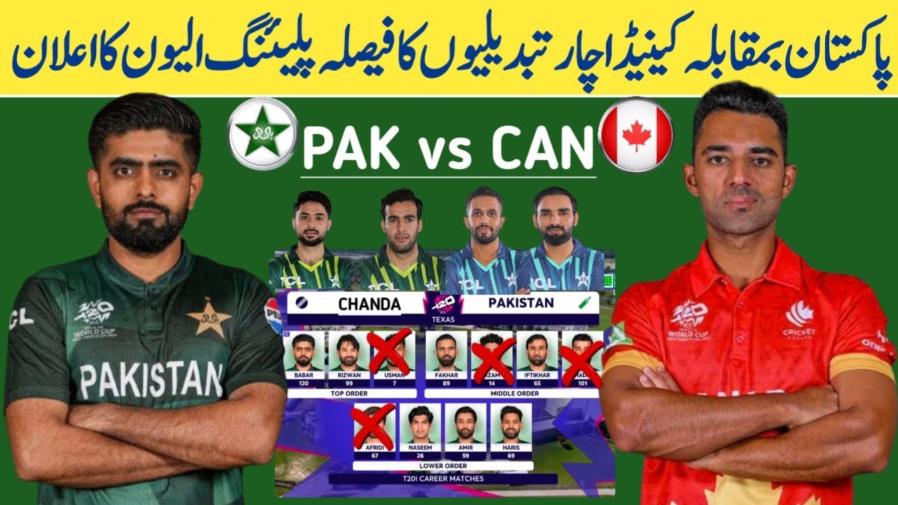 Chanda Pak Pakistan Team Playing 11 vs Chanda 2024 | Pak vs CNA Today Match | PAK ...