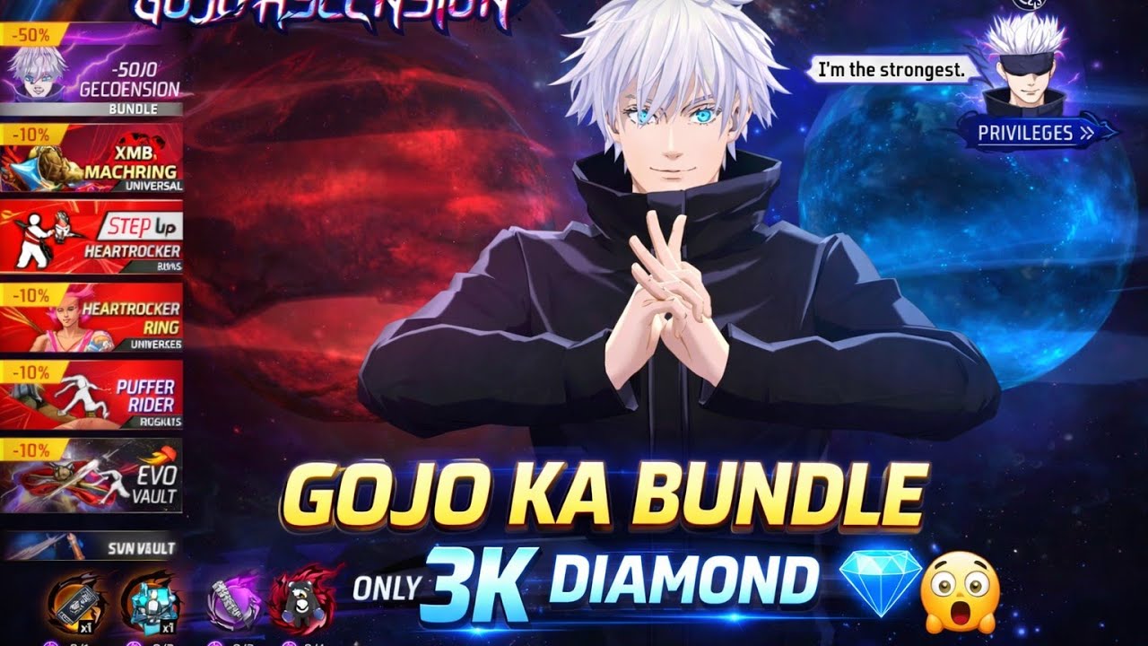 FREE FIRE NEW TOKEN TOWER EVENT 🤫 GOJO KA BUNDLE SIRF 3K DIAMOND ME 😮 TRICK SE FREE FIRE NEW EVENT 