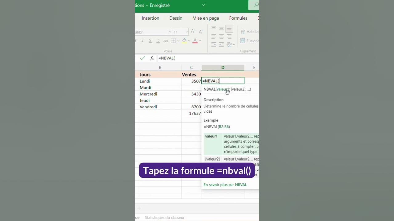 TUTO EXCEL │ Comment compter le nombre de cellules non vides ? 😉 shorts excel tuto YouTube