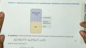 Model 5 : Chemical Potential of S-L equilibrium  : Solubility (saturated solution)
