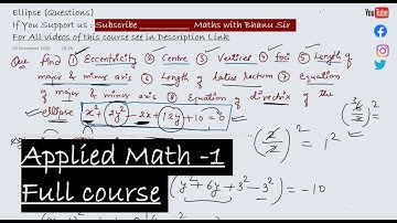 Ellipse (Last Part) | Algebra | Applied Maths - 1 | Diploma Course | Polytechnic