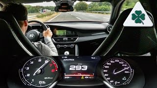 Alfa Romeo Giulia QV Quadrifoglio AUTOBAHN ACCELERATION & SOUND by AutoTopNL