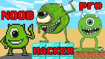 Minecraft Pixel Art NOOB vs PRO vs HACKER : BABY MIKE WAZOWSKI MONSTERS EVOLUTION