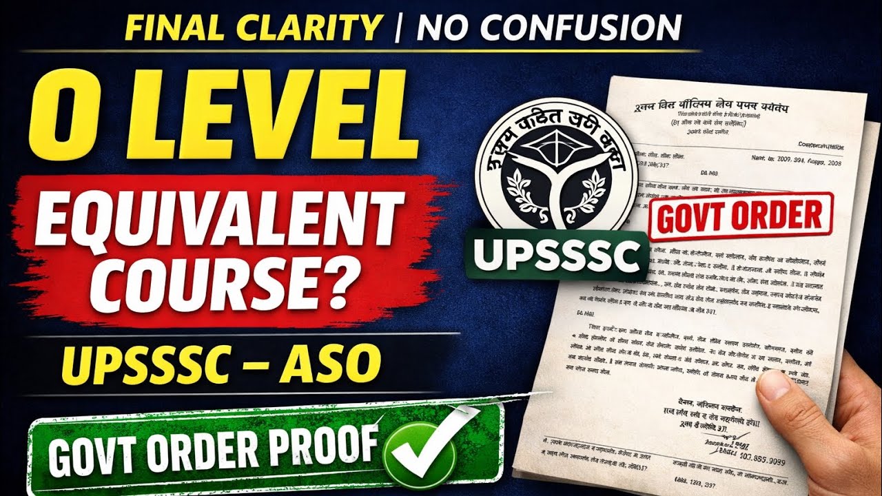 O Level Equivalent Course,UPSSSC ASO,Govt Order Proof#petexam #olevel # ...