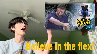 BELIEVE IN THE FLEX! Waterproofing My Life With FLEX TAPE - JonTron reaction