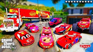 GTA 5 - Stealing HORROR MCQUEEN CARS with Franklin! (Real Life Cars #85)