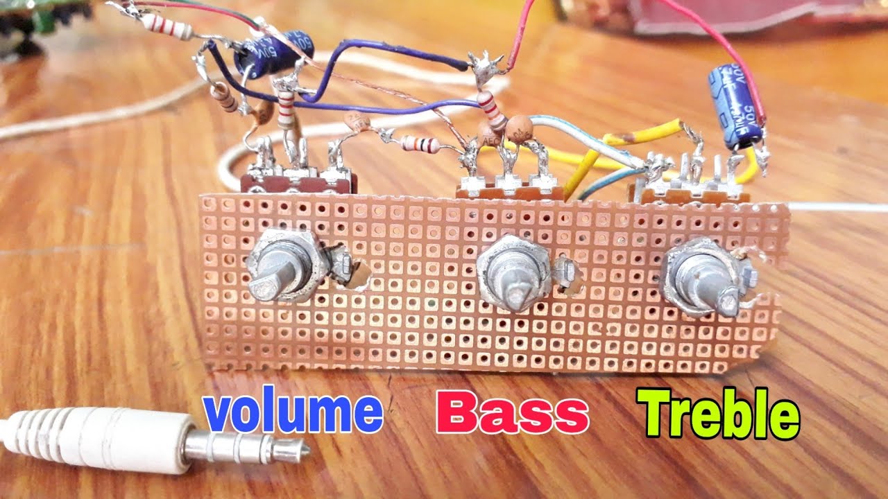 How to make bass treble and volume circuit - YouTube