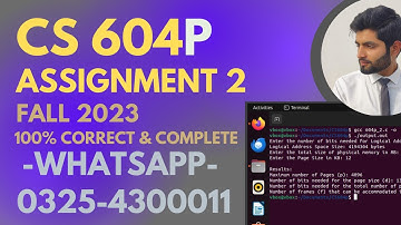 CS604p Assignment 2 Solution Fall 2023 By SOBAN