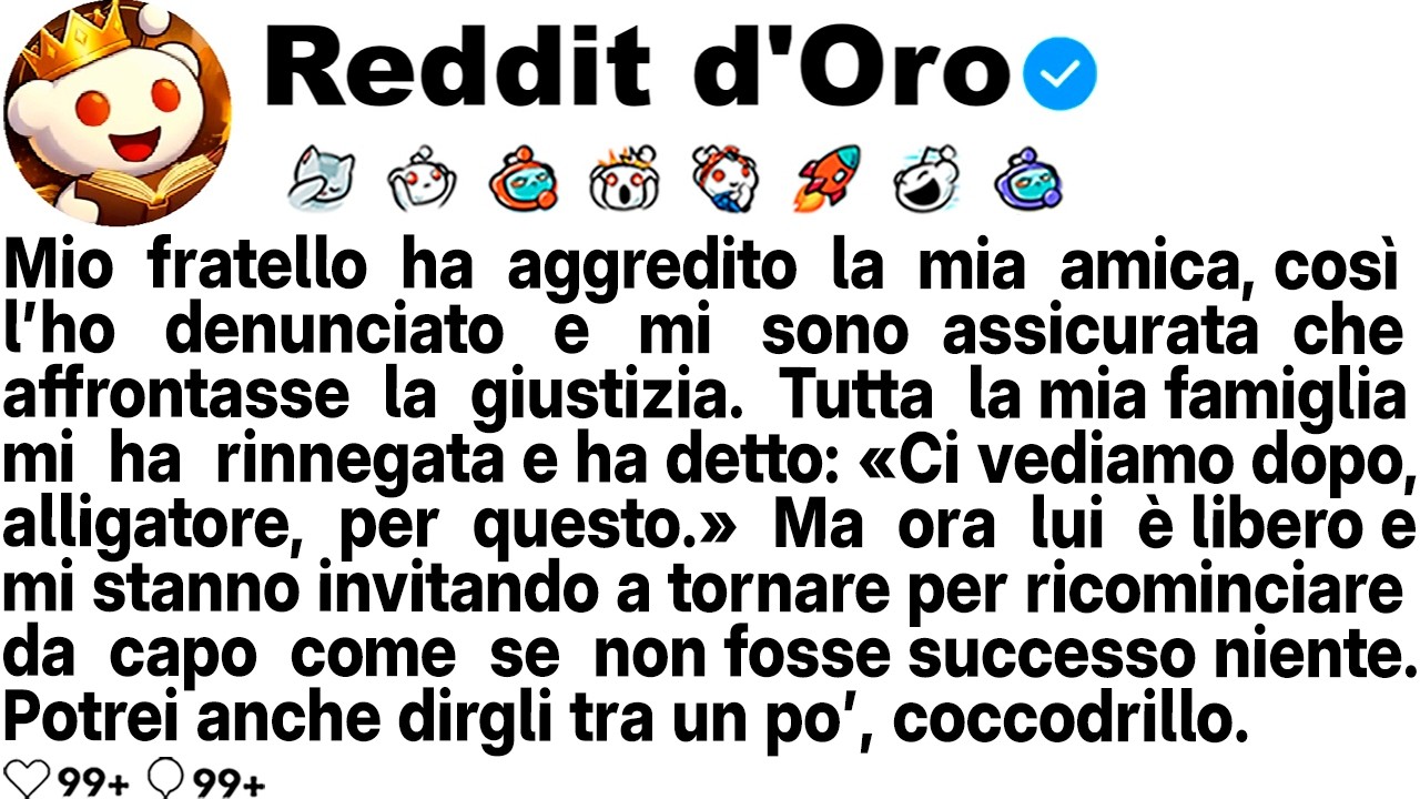 Ho denunciato mio fratello per quello che ha fatto a una ragazza e mia madre mi ha schiaffeggiata dicendo: «Ti abbiamo dato tutto e tu ci ripaghi distruggendo la nostra famiglia». Due anni dopo,...