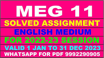 meg 11 solved assignment 2022-23 in english | meg 11 solved assignment 2022-23 | meg 11 2023