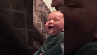 Precious Baby Laughing as Dad Talks to Him
