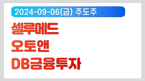 [주도주] 셀루메드, 오토앤, DB금융투자 - 주식 주가 전망 _24.09.06금