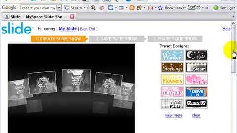 Part 1: Adding A Slide Show To MySpace or Facebook