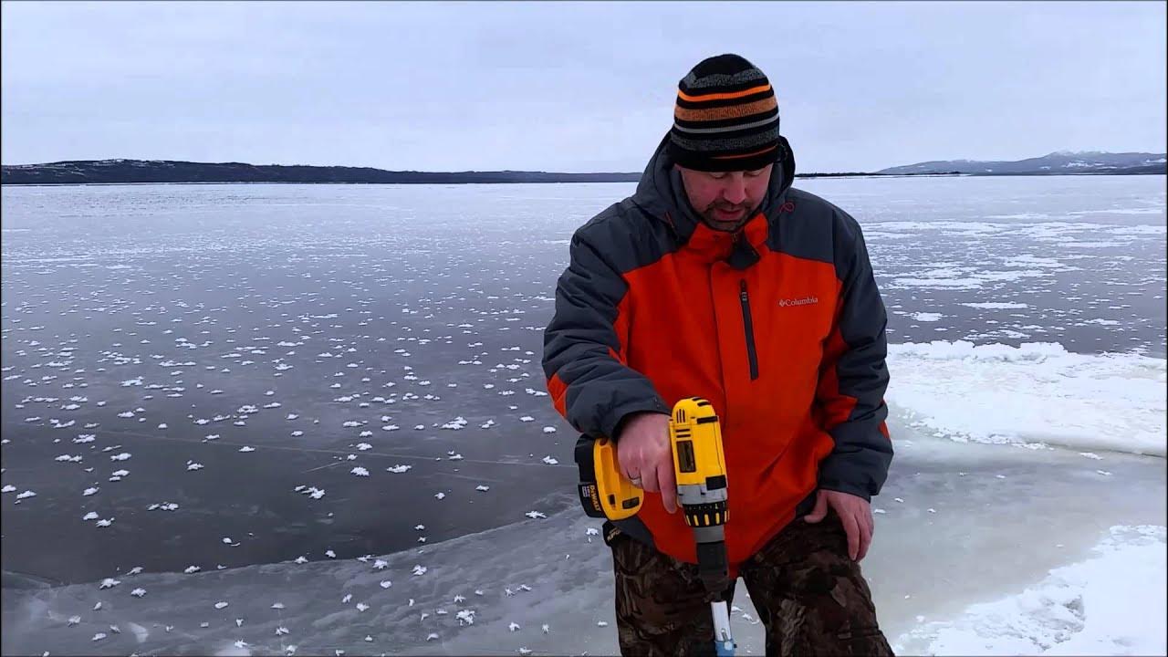 Cordless Drill Ice Auger Adapter In Action YouTube