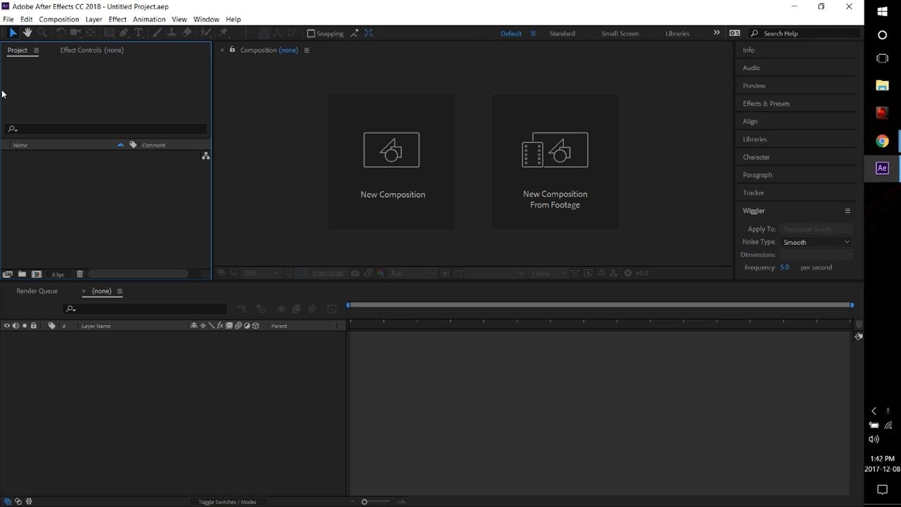 adobe after effects cc 2018 how to increase project length