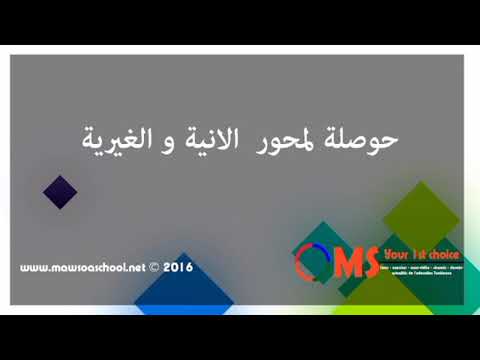 تلخيص و حوصلع لمحور الانية و الغيريه بالفلاقي