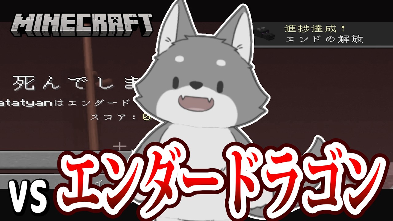 俺 vs エンダードラゴン【Minecraft】