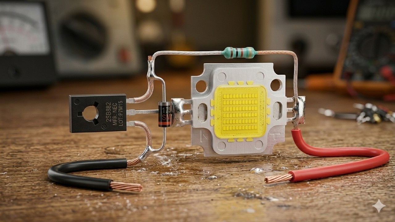 Simple Automatic LED Light Circuit with Transistor