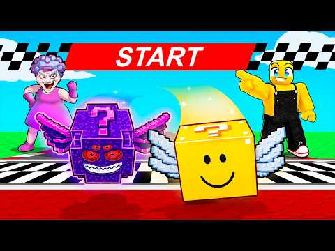 I WON A LUCKY BLOCK RACE IN ROBLOX