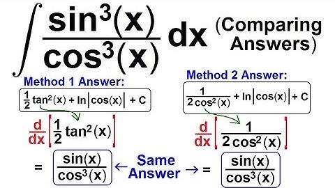Calculus 2: How Do You Integrate? (111 of 300) Integral {[sin^3(x)]/[cos^3(x)]}dx=? (Comparing Ans.)