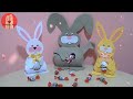 DIY Tutorial coniglietti pasquali fai da te - Easter bunnies in felt