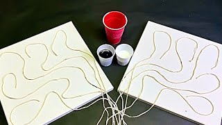 String Pulling 10 @ 1nce on 2 Canvases?! Fluid Art Painting with Acrylics!